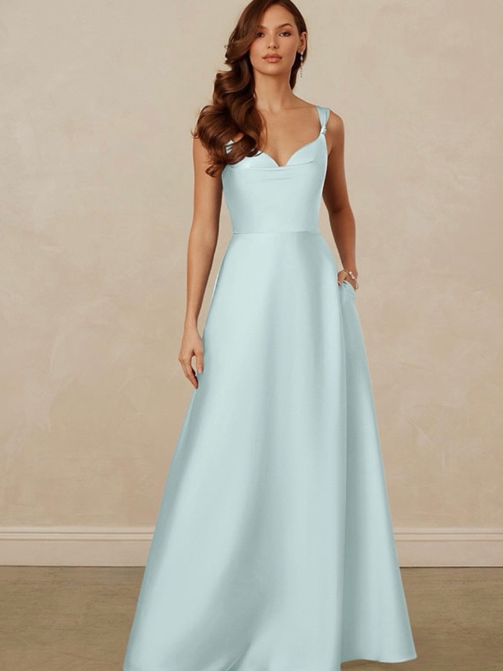 Christian Siriano Azazie Soft Blue Sweetheart Neck A-Line Maxi Dress